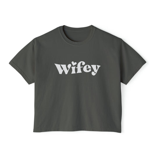 Wifey Cropped Tee, Bachlorette Tee, Wifey T-Shirt, Trendy Women's T-shirt