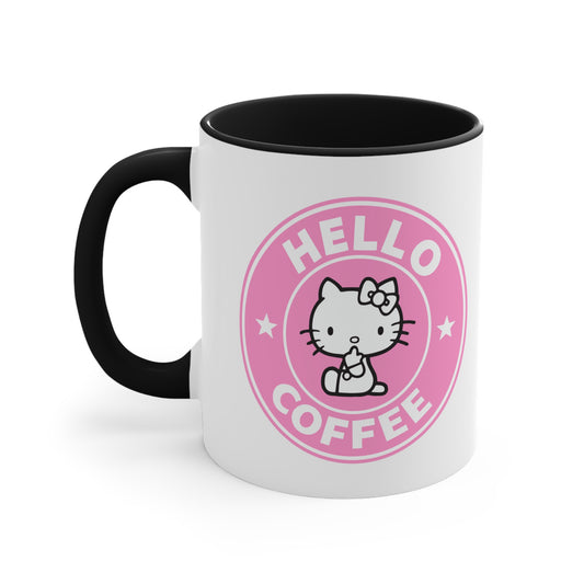 Hello Kitty Hello Coffee Black Accent Coffee Mug, 11oz