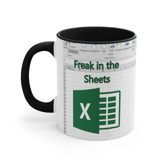 Freak in the Sheets Black Accent Coffee Mug, 11oz