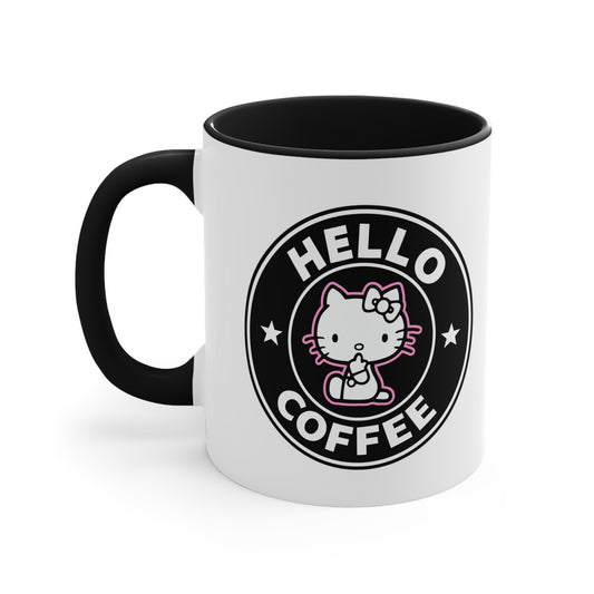 Hello Kitty Hello Coffee Black Accent Coffee Mug, 11oz